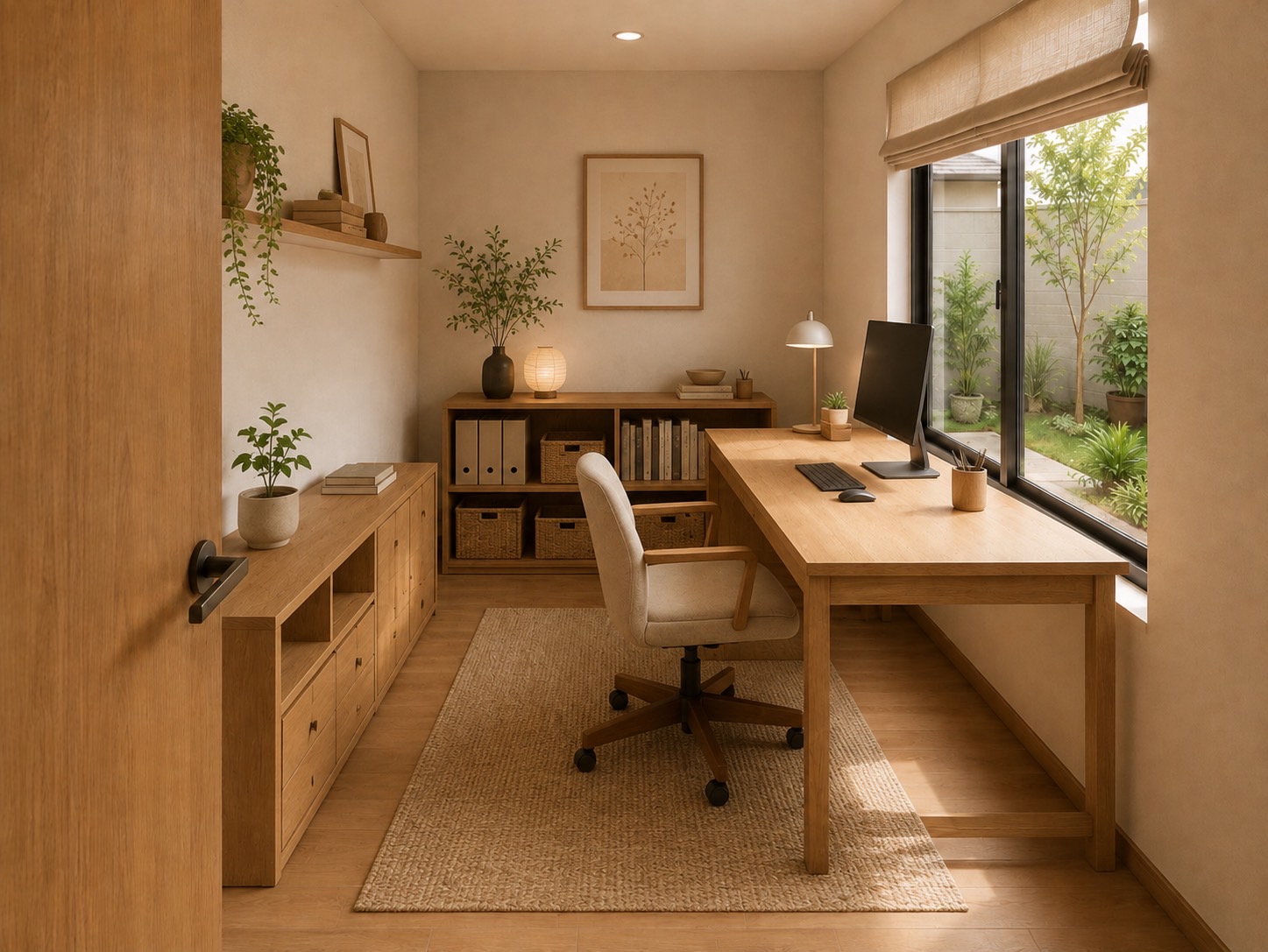 ภาพจำลองห้องอเนกประสงค์จัดเป็นห้องทำงาน บ้านแบบที่ 6.2