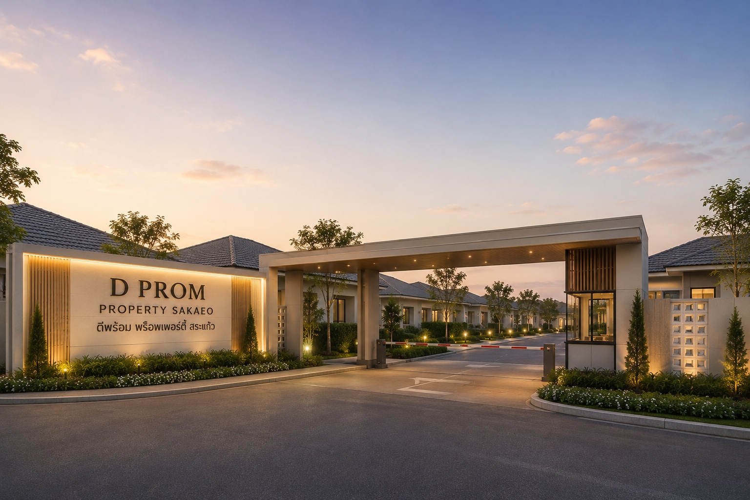ภาพจำลองทางเข้าโครงการ D PROM Property Sakaeo